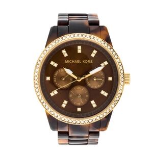 🎉HP🎉 Michael Kors Women MK-5280 Ritz Multifunction Tortoise Quartz Watch